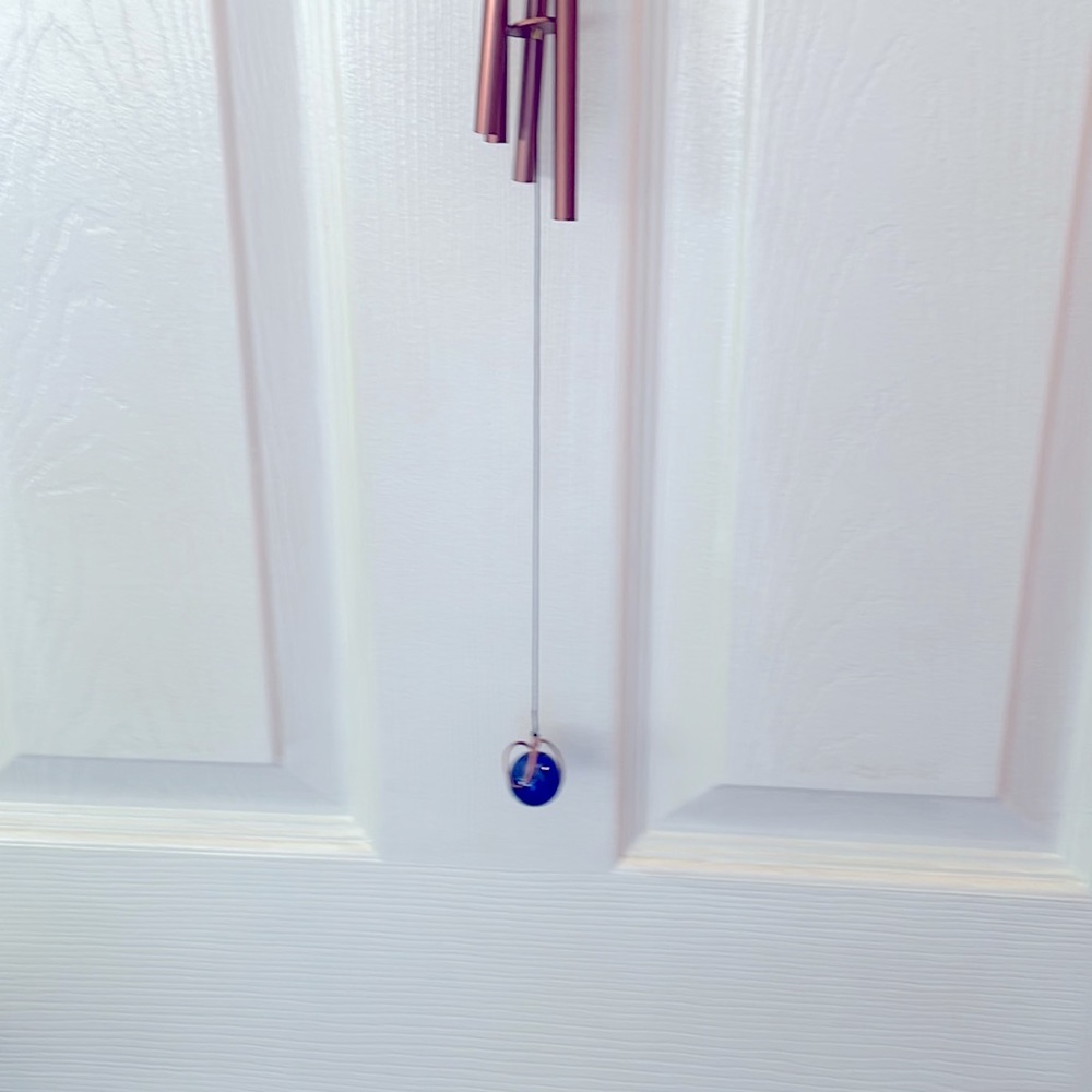 NWT Cat Windchime, stained glass with glass balls - Picture 5 of 5